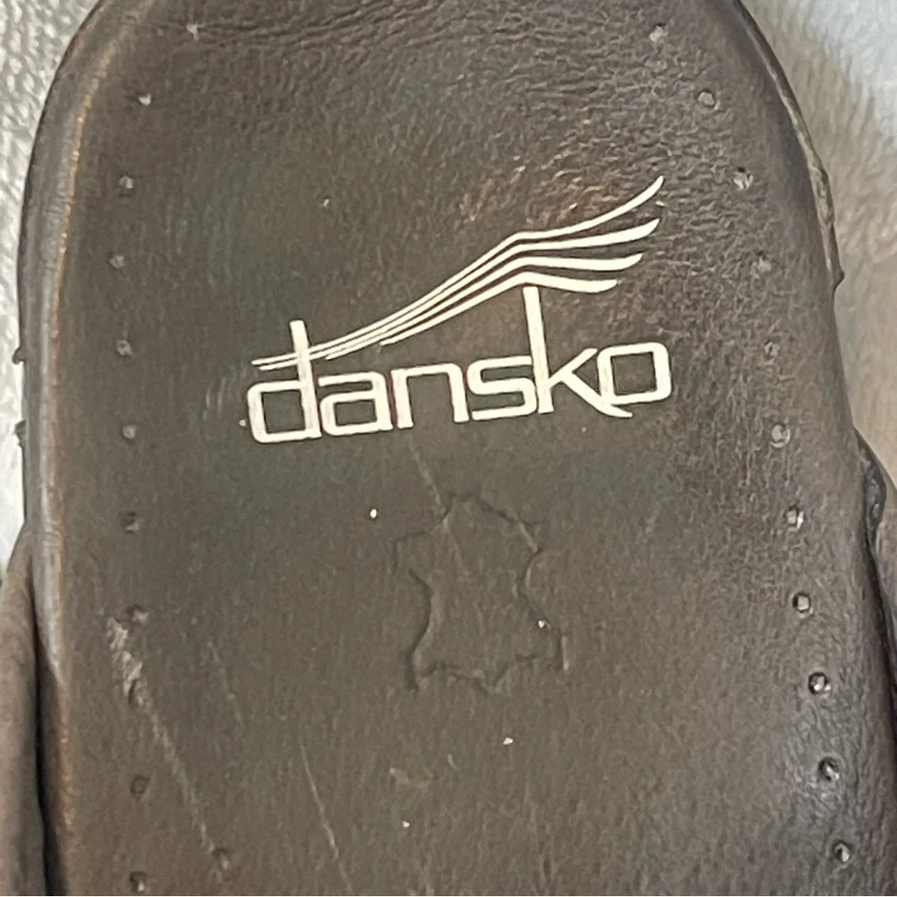 Dansko Shandi Snakeskin Blue Leather Slip-On Clogs - Picture 7 of 10